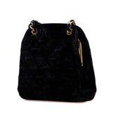 シャネル マトラッセ ココマーク チェーン トートバッグ ネイビー スウェード レディース CHANEL 【中古】